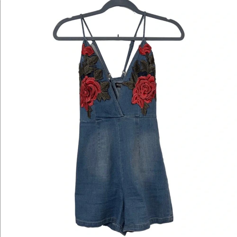 Denim Romper - Picture 1 of 2